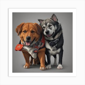 Two Dogs Art Print