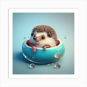 Hedgehog In A Bowl Art Print