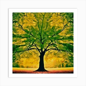 Tree Of Beauty, Autumn Motif, Fall Colors Art Print