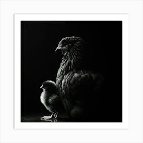 Hen And Chick 2 Art Print