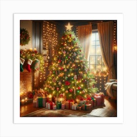 Christmas Tree In The Living Room 1 Art Print