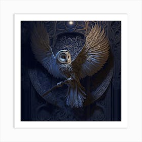 Owl In The Sky Art Print