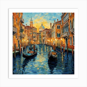 Venice At Sunset 2 Art Print