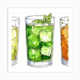 Iced Drinks Art Print