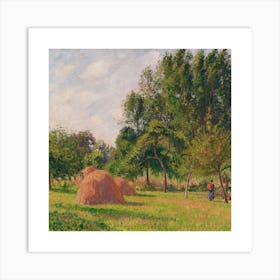 Hay Field By Claude Monet.Printed wall painting, high-level art. Art Print