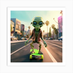 Alien Skate 12 Art Print