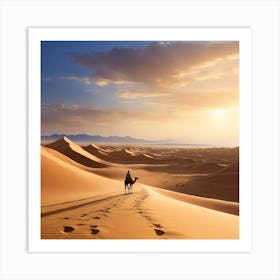 Sahara Desert Camel Art Print