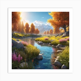 River In Autumn Art Print