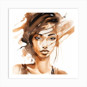 Watercolor Portrait Of A Woman Art Print