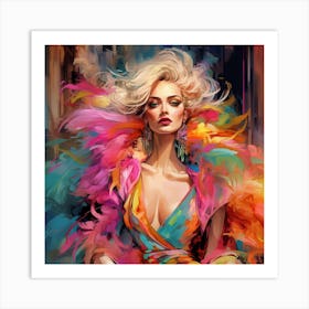 Splash Fashion Woman Art Print