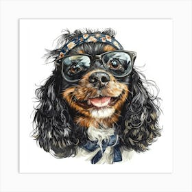 Dog Wearing Sunglasses 6 Art Print