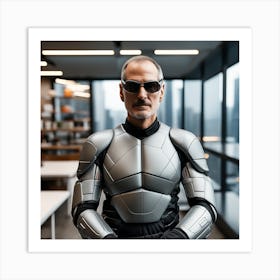 Futuristic Man In Futuristic Suit 52 Art Print