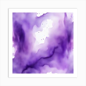 Beautiful lilac lavender abstract background. Drawn, hand-painted aquarelle. Wet watercolor pattern. Artistic background with copy space for design. Vivid web banner. Liquid, flow, fluid effect. Art Print