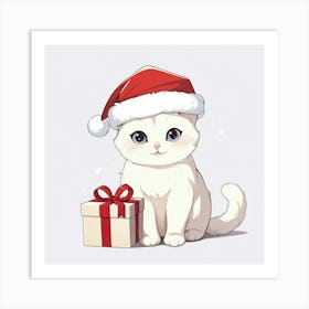 Santa Cat 4 Art Print