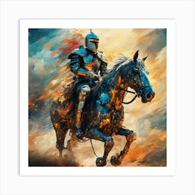 Knight On Horseback v3 Art Print