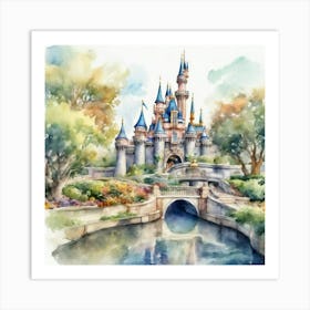 Disneyland Watercolor Art Print