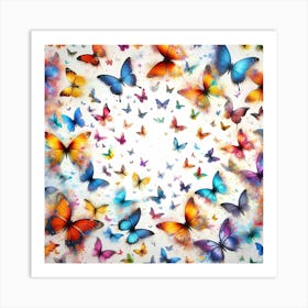 Colorful Butterflies Background 1 Art Print