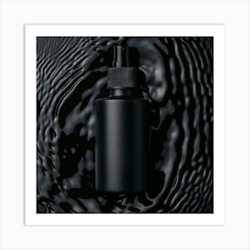 Black Bottle On A Black Background Art Print