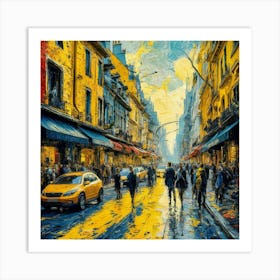 Urban Street Van Gogh Style Wall Art, Print Art Print