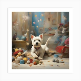 Dog In A Room Art Print