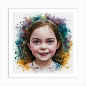 Girl With Blue Eyes 8 Art Print