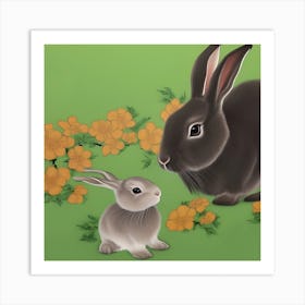 Rabbit and Kit Art Print