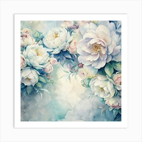 Watercolor Peonies 23 Art Print