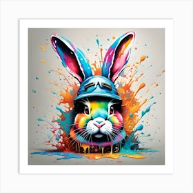 Bunny With Splatters 1 Art Print