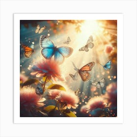 Butterfly In The Garden 1 Art Print