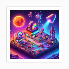 Isometric Illustration Art Print