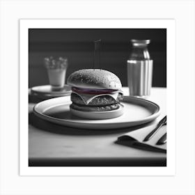 Burger On A Plate 38 Art Print