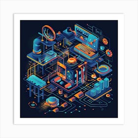 A Workflow Automation Vector Design Illustration 1718669261 4 Art Print