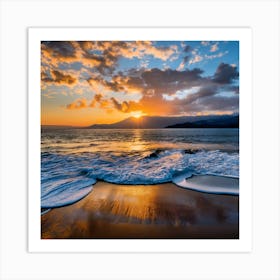 Sunset At The Beach Art Print