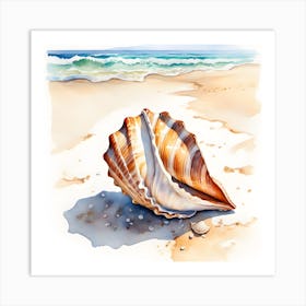 Seashell On The Beach Art Print