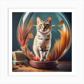 Cat In A Fish Bowl 34 Art Print