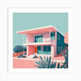 A House In Cape Town Abstract Risograph Style Art Print Art Print