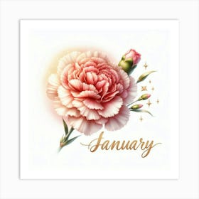 Carnation - January Birth Flower Art Print