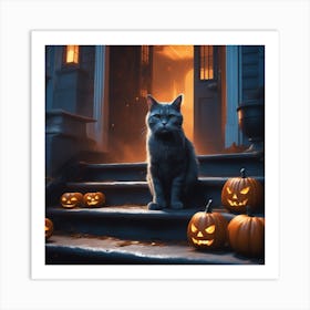 Halloween Cat 14 Art Print