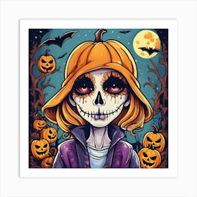 Halloween Girl Art Print