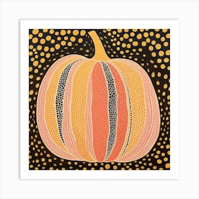 Yayoi Kusama Inspired Pumpkin Pink And Orange 4 Art Print