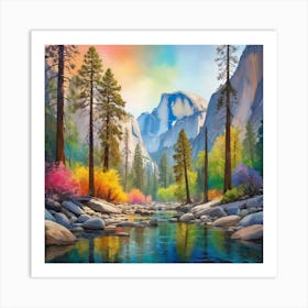 Colorful Abstract Yosemite National Park USA Art Print 2 Art Print