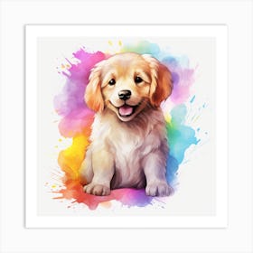 Watercolour Golden Retriever Art Print