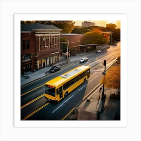 Transit Tracking School Journey Bus Stop Drone Route Dropped Community Day Small Wheel N (2) Art Print