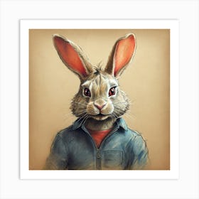 Rabbit In A Jacket 1 Art Print