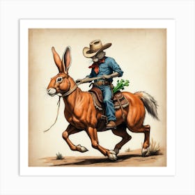 Cowboy On A Horse 1 Art Print