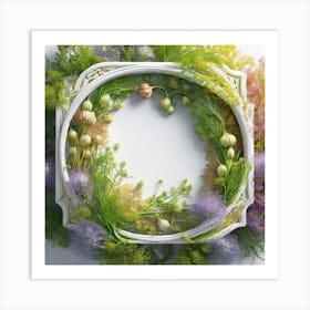 Frame With Flowers 4 Art Print