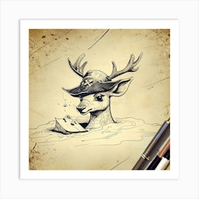 Pirate Deer 3 Art Print