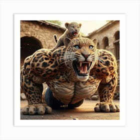 Jaguar And Cub Poster