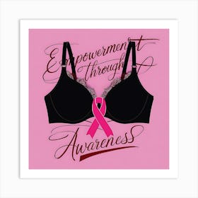 Women Breast Cancer Awareness background in Pink Ribbon international symbol for month October clipart and poster clipart and wall art 30 Art Print