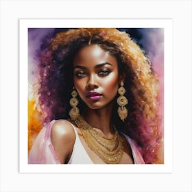 Portrait Of African Woman Art Print